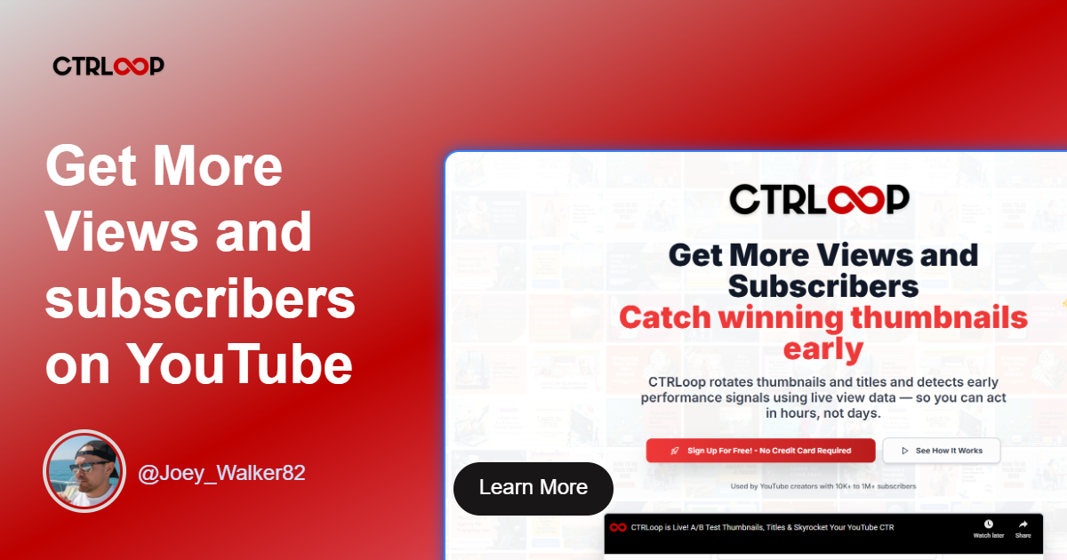 CTRLoop — A/B Test YouTube Thumbnails with Bayesian Winner Detection